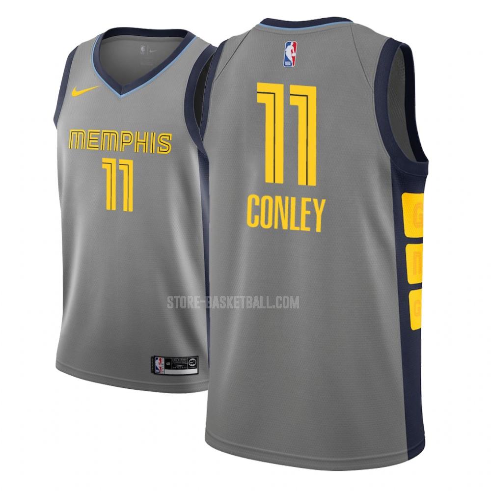 memphis grizzlies mike conley 11 gray city edition men's replica jersey