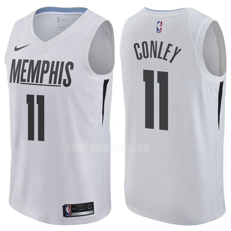 memphis grizzlies mike conley 11 white city edition men's replica jersey