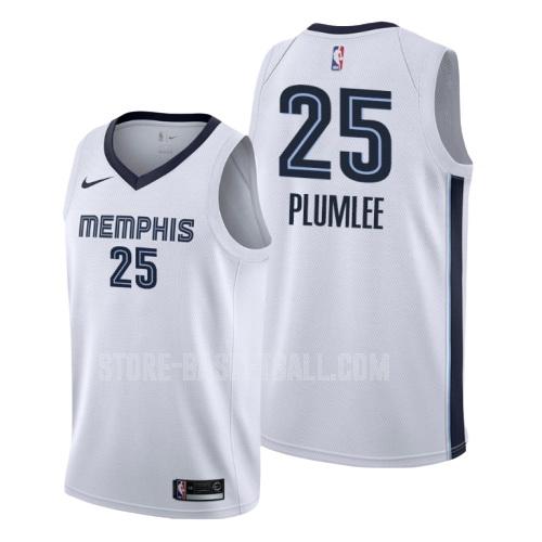 memphis grizzlies miles plumlee 25 white association men's replica jersey
