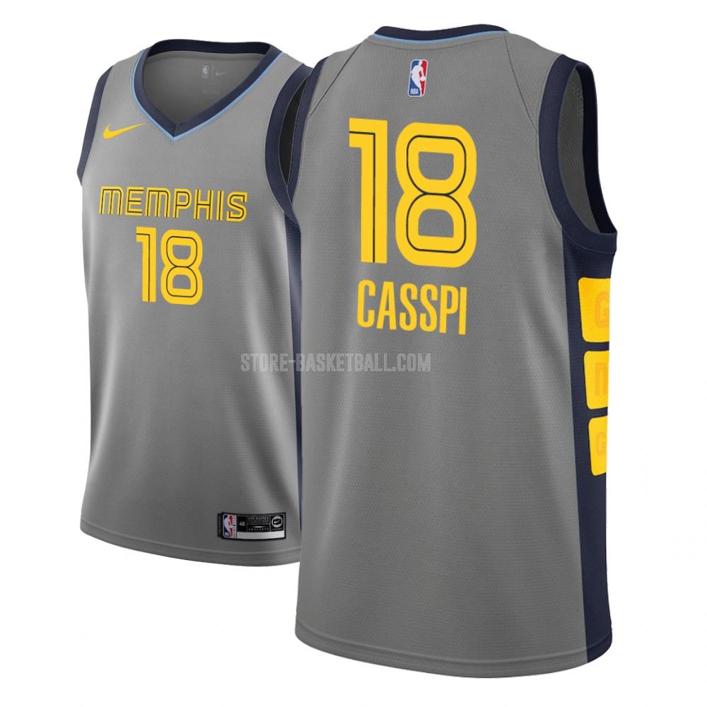 memphis grizzlies omri casspi 18 gray city edition men's replica jersey