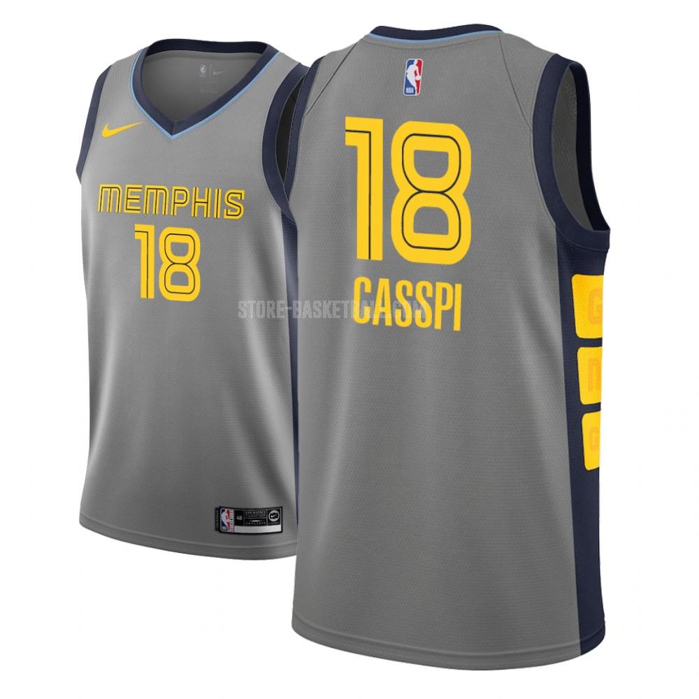 memphis grizzlies omri casspi 18 gray city edition youth replica jersey