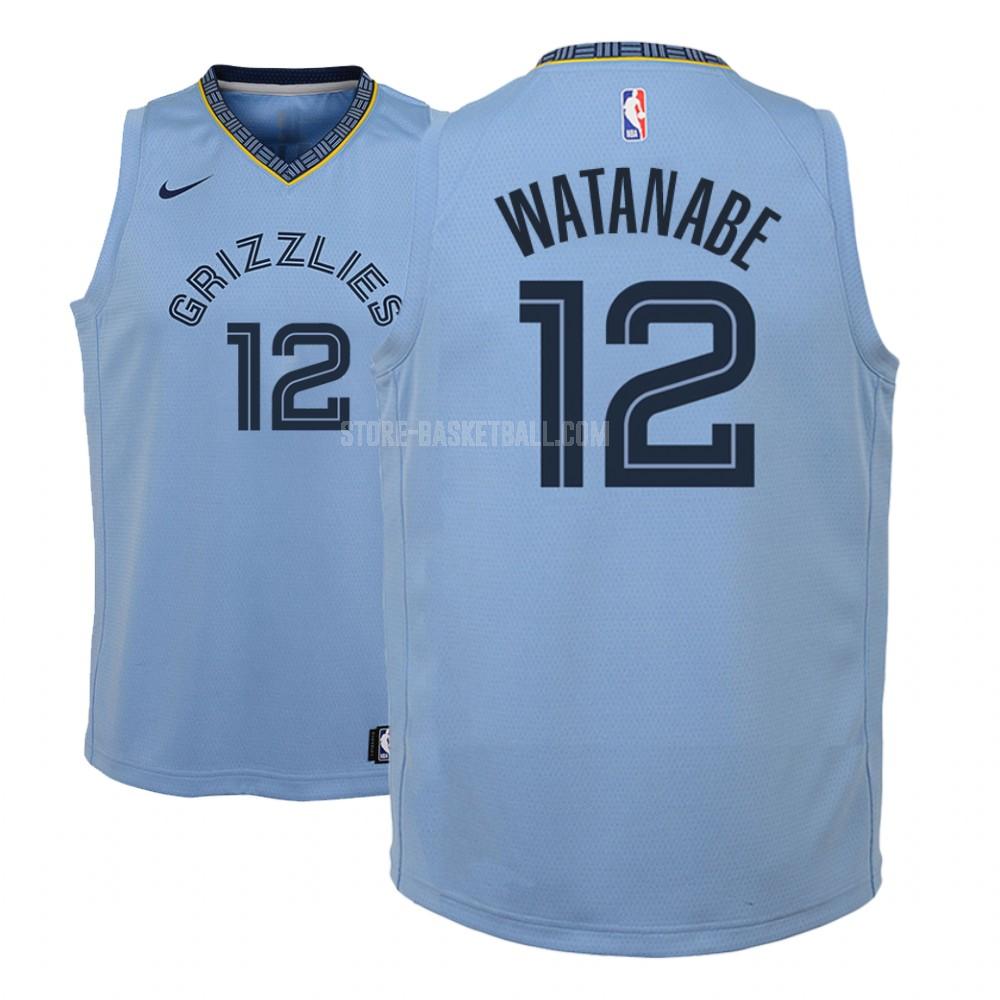 memphis grizzlies yuta watanabe 12 blue city edition youth replica jersey