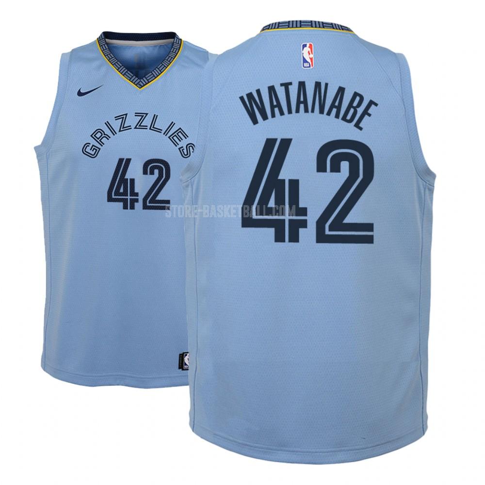 memphis grizzlies yuta watanabe 42 blue statement youth replica jersey