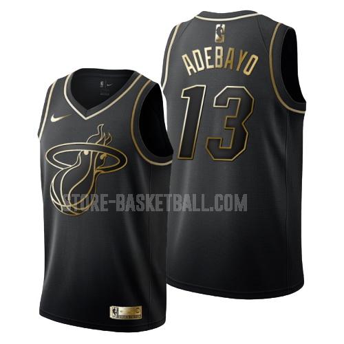 miami heat bam adebayo 13 black golden edition men's replica jersey