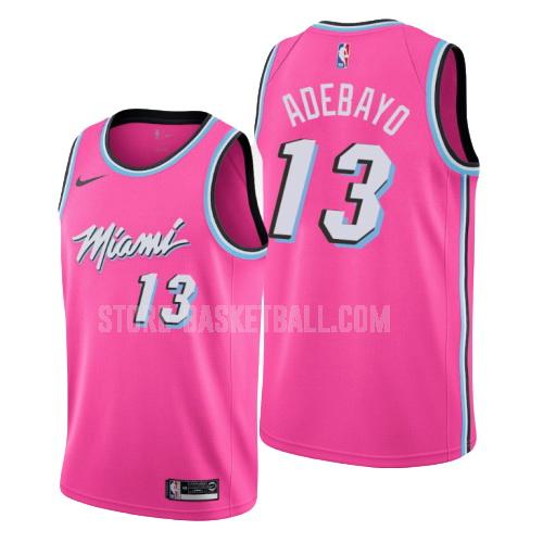 miami heat bam adebayo 13 pink earned edition men's replica jersey