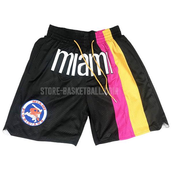 miami heat black just don retro rh1 men's basketball short