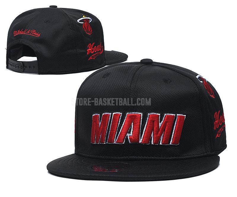 miami heat black ne187 men's basketball hat