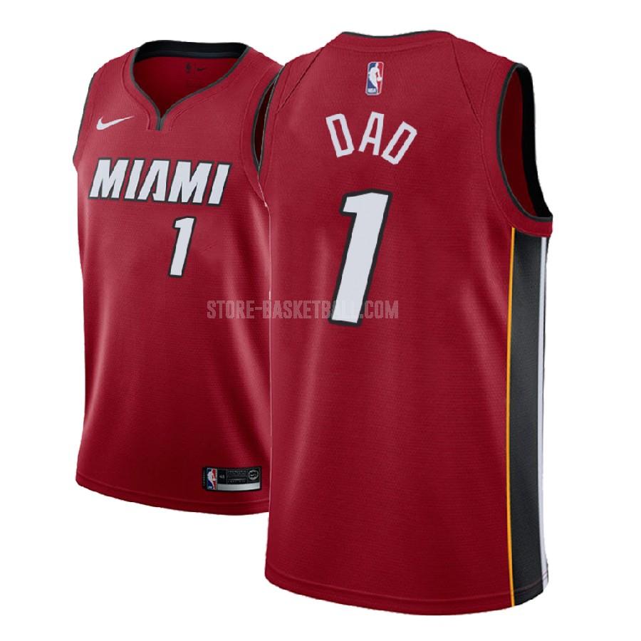 miami heat dad 1 red fathers day men's replica jersey