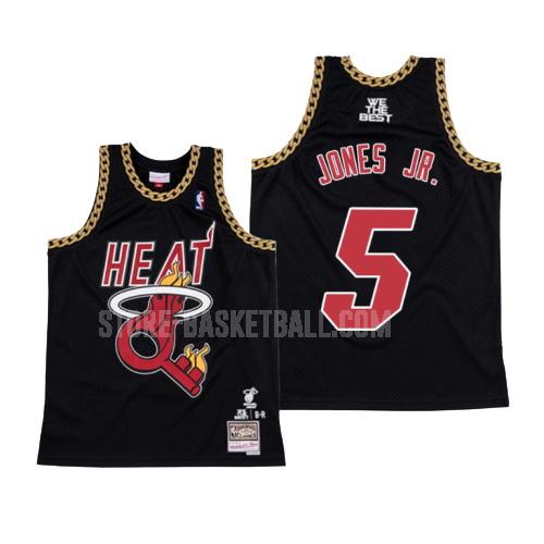 miami heat derrick jones 5 black dj khaled edition men's replica jersey