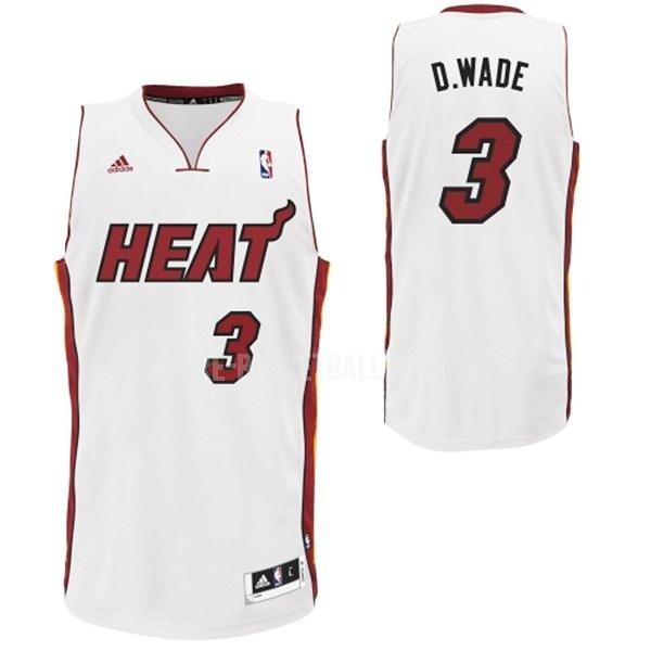 miami heat dwyane wade 3 white nickname d wade men's replica jersey