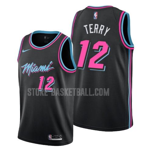 miami heat emanuel terry 12 black city edition men's replica jersey