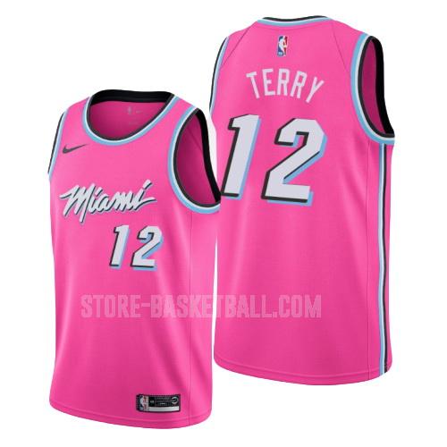 miami heat emanuel terry 12 pink earned edition men's replica jersey