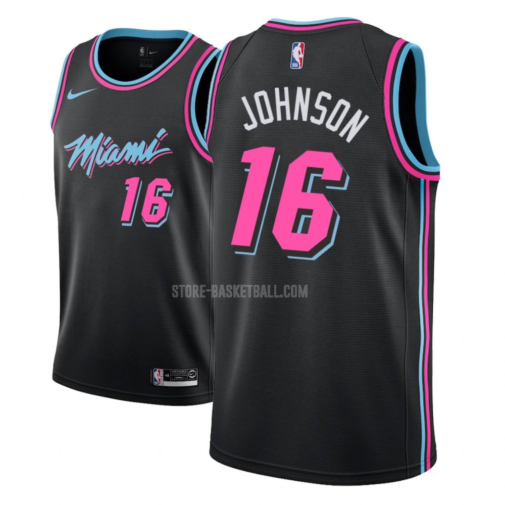 miami heat james johnson 16 black city edition youth replica jersey