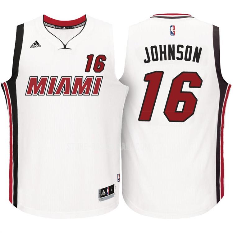 miami heat james johnson 16 white alternate men's replica jersey