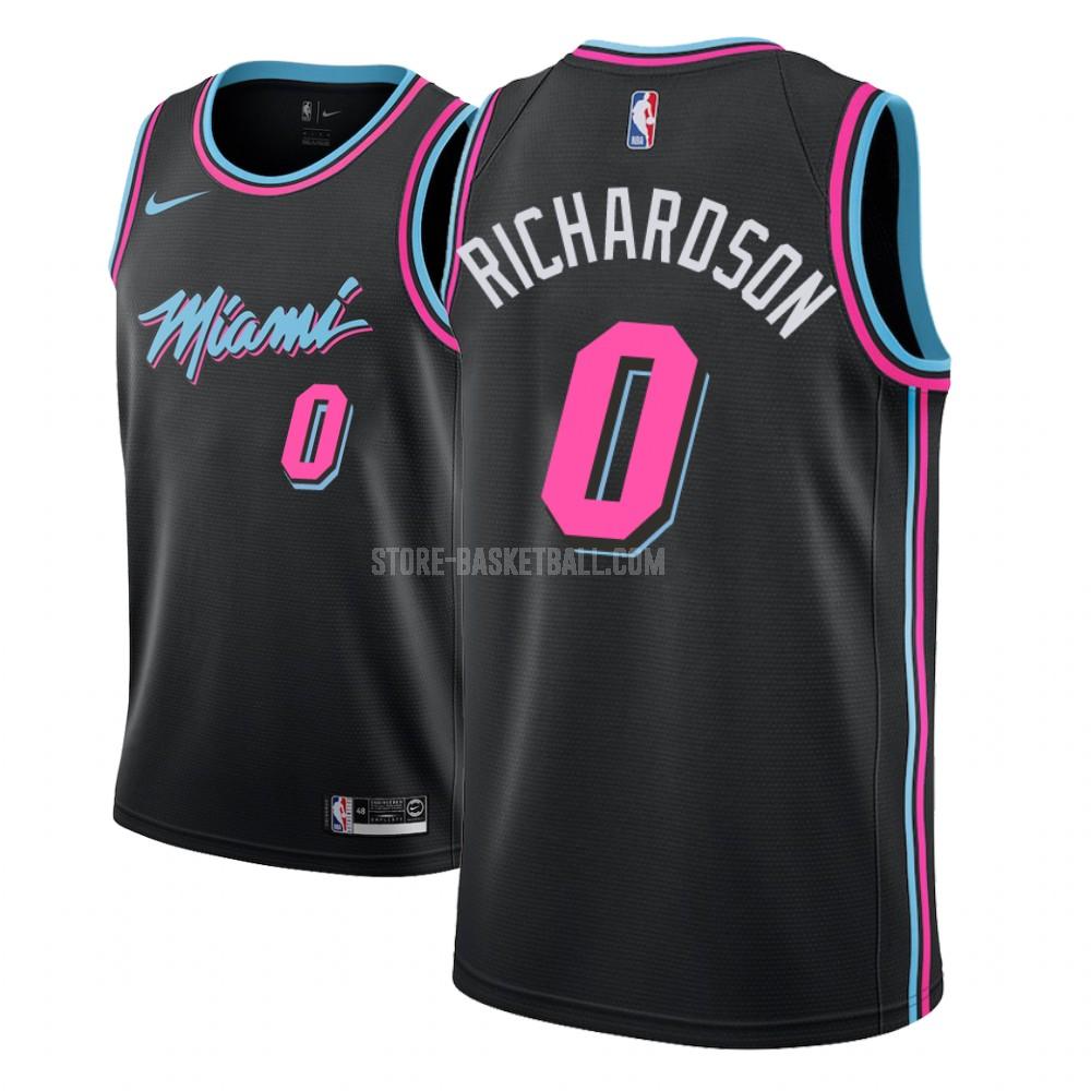 miami heat josh richardson 0 black city edition men's replica jersey