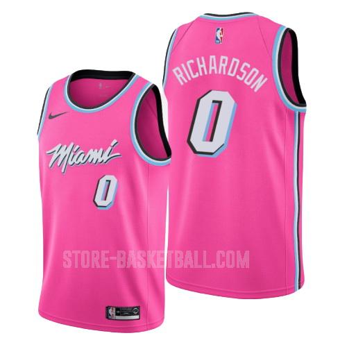 miami heat josh richardson 0 pink earned edition men's replica jersey