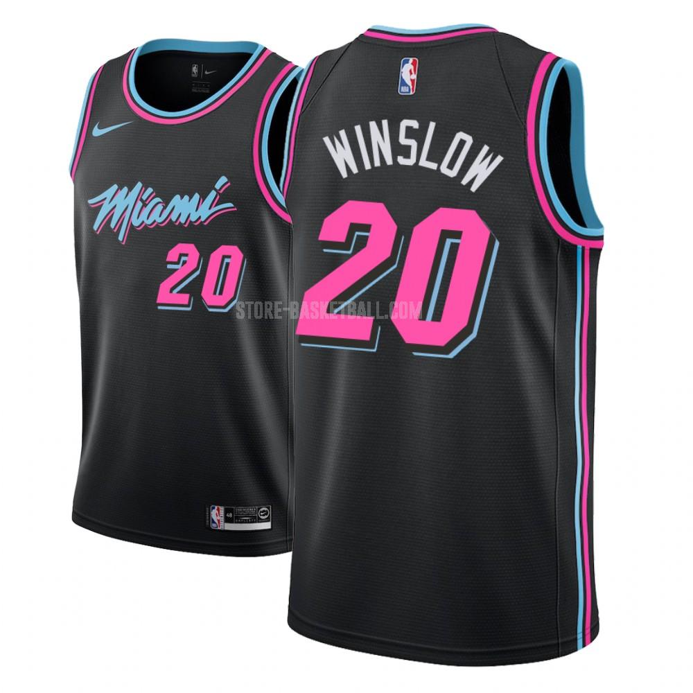 miami heat justise winslow 20 black city edition youth replica jersey