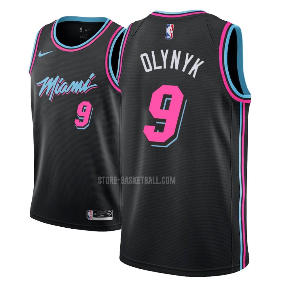 miami heat kelly olynyk 9 black city edition men's replica jersey