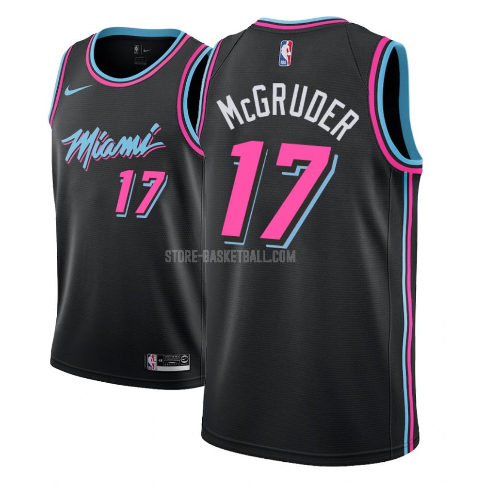 miami heat rodney mcgruder 17 black city edition men's replica jersey