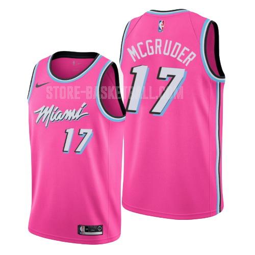 miami heat rodney mcgruder 17 pink earned edition men's replica jersey
