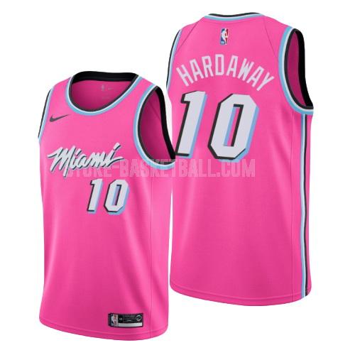 miami heat tim hardaway 10 pink earned edition men's replica jersey