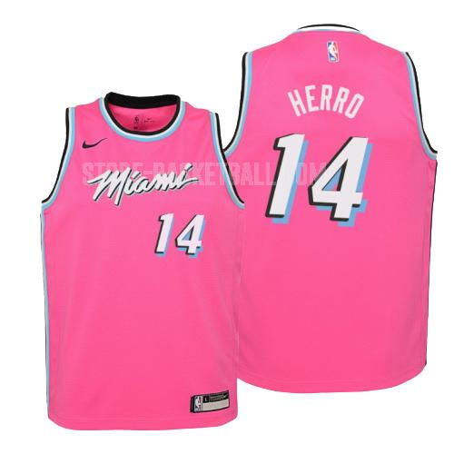 miami heat tyler herro 14 pink earned edition youth replica jersey