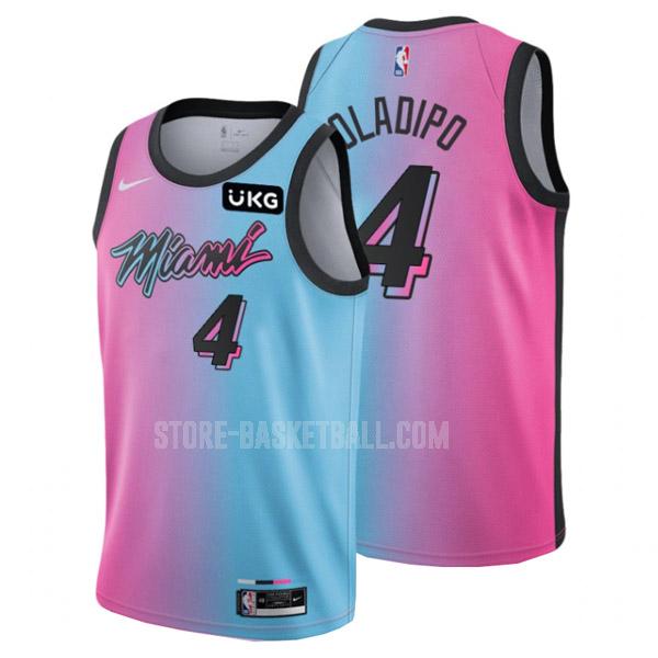 miami heat victor oladipo 4 blue pink city edition men's replica jersey