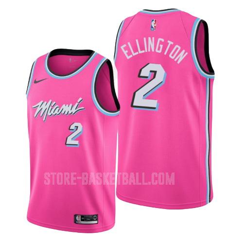 miami heat wayne ellington 2 pink earned edition men's replica jersey