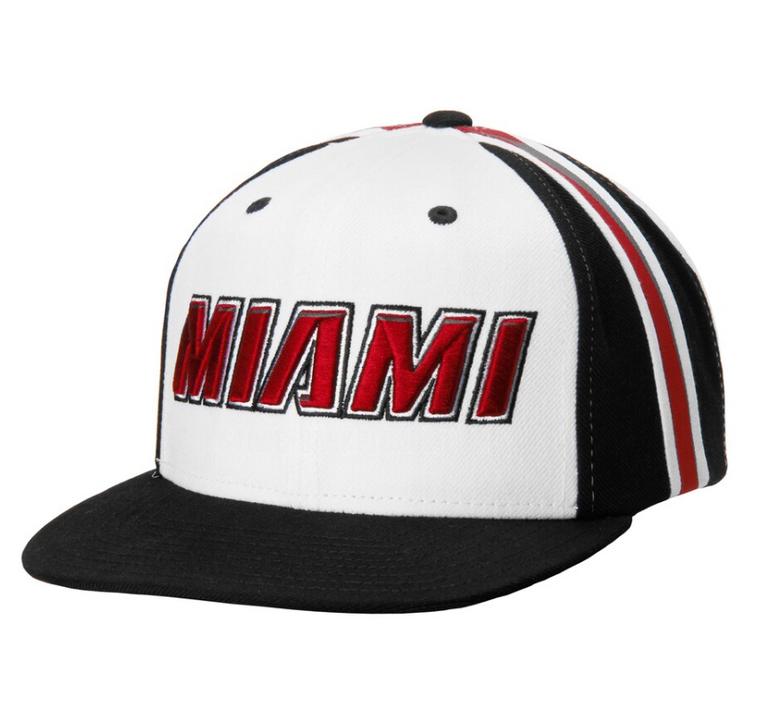 miami heat white-black ne190 men's basketball hat