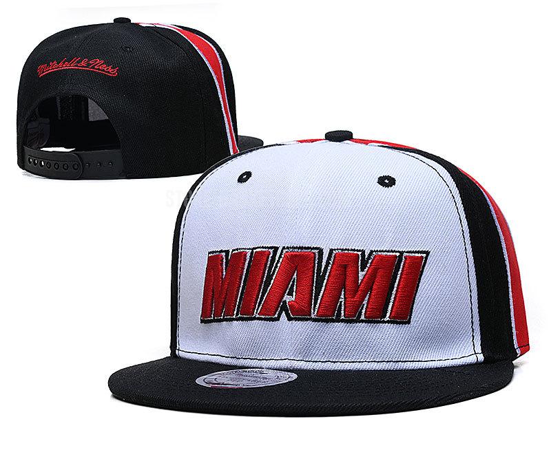 miami heat white-black ne194 men's basketball hat