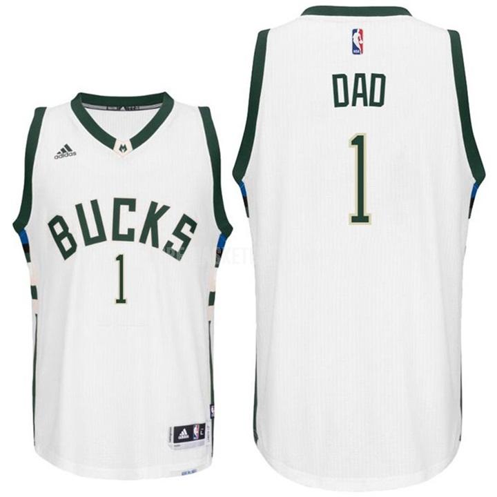 milwaukee bucks dad 1 white fathers day men's replica jersey