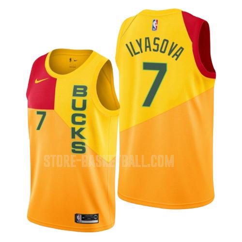 milwaukee bucks ersan ilyasova 7 yellow city edition men's replica jersey