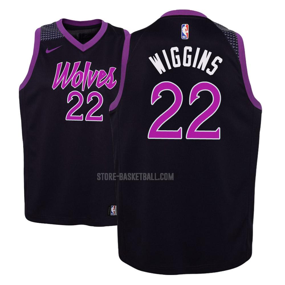 minnesota timberwolves andrew wiggins 22 purple city edition youth replica jersey