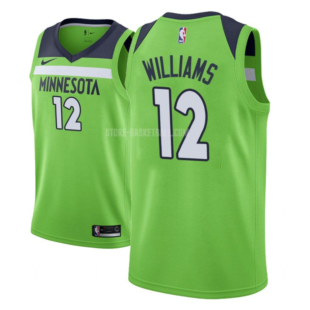 minnesota timberwolves cj williams 12 green statement men's replica jersey