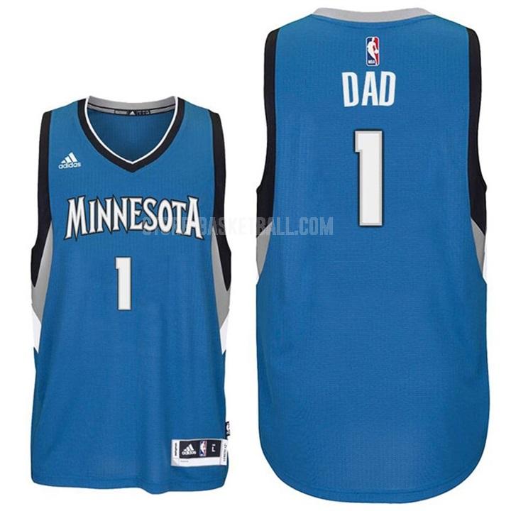minnesota timberwolves dad 1 blue fathers day men's replica jersey
