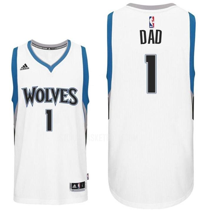 minnesota timberwolves dad 1 white fathers day men's replica jersey