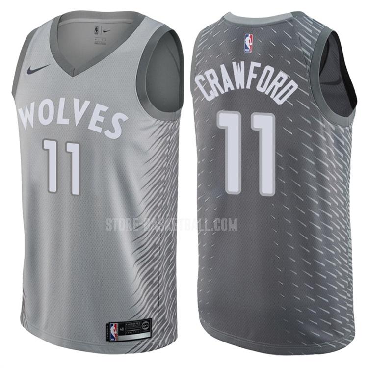 minnesota timberwolves jamal crawford 11 gray city edition men's replica jersey