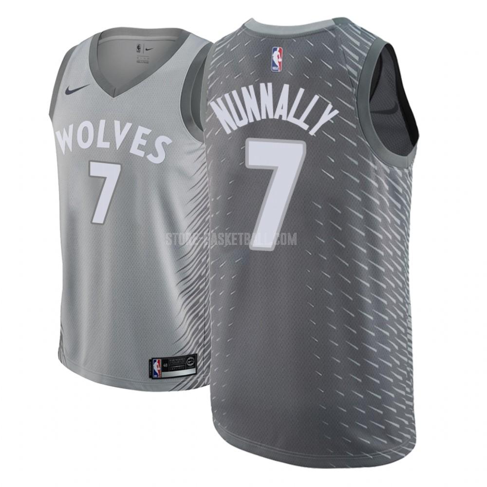 minnesota timberwolves james nunnally 7 gray city edition men's replica jersey