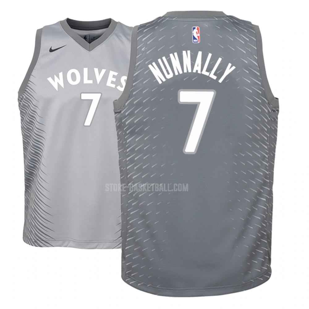 minnesota timberwolves james nunnally 7 gray city edition youth replica jersey
