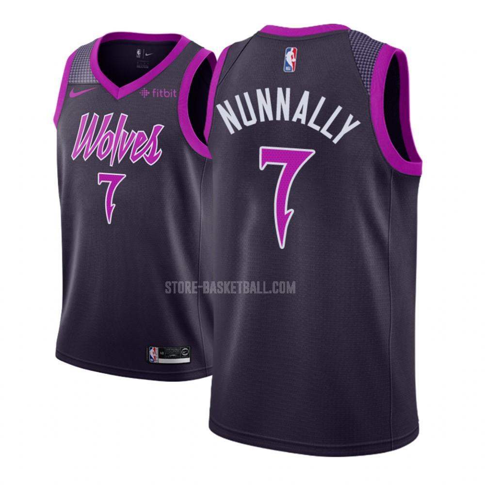 minnesota timberwolves james nunnally 7 purple city edition men's replica jersey