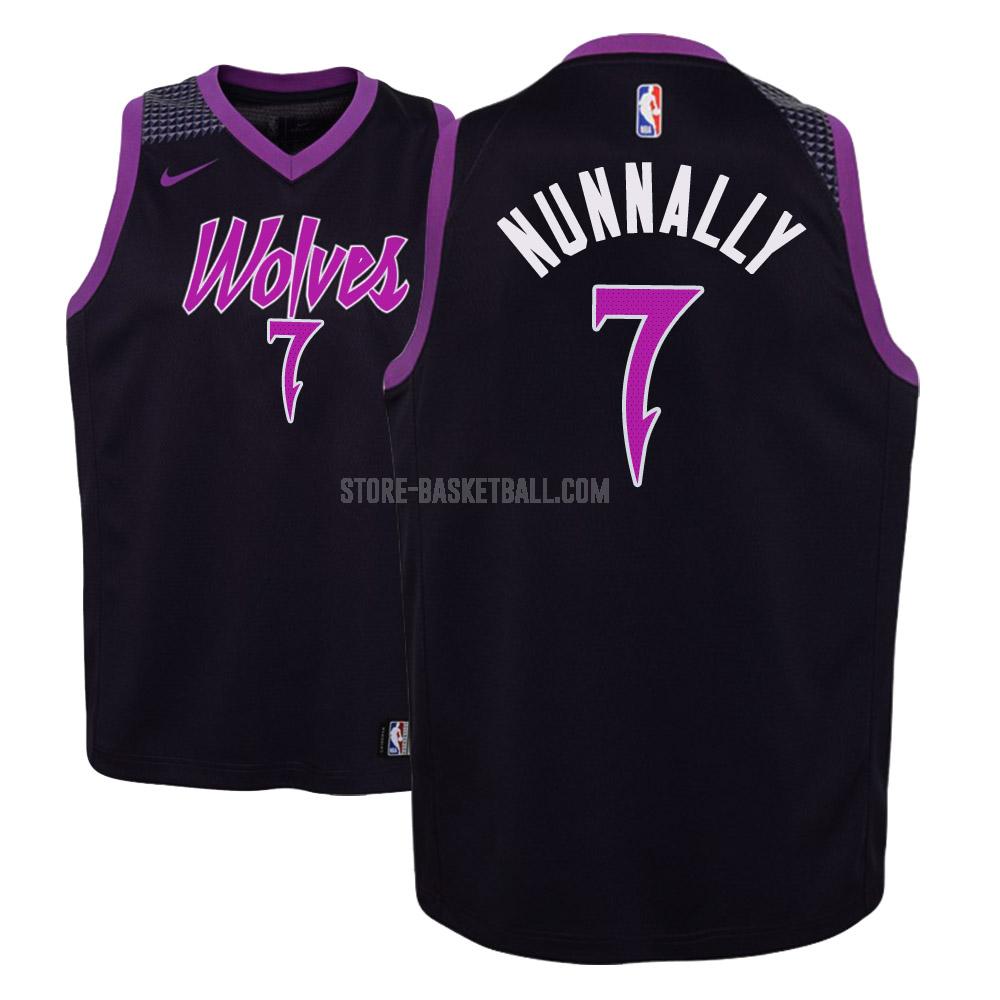 minnesota timberwolves james nunnally 7 purple city edition youth replica jersey