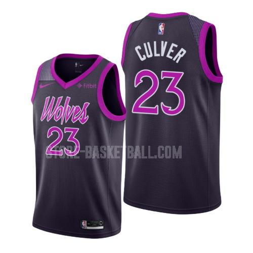 minnesota timberwolves jarrett culver 10 purple city edition men's replica jersey