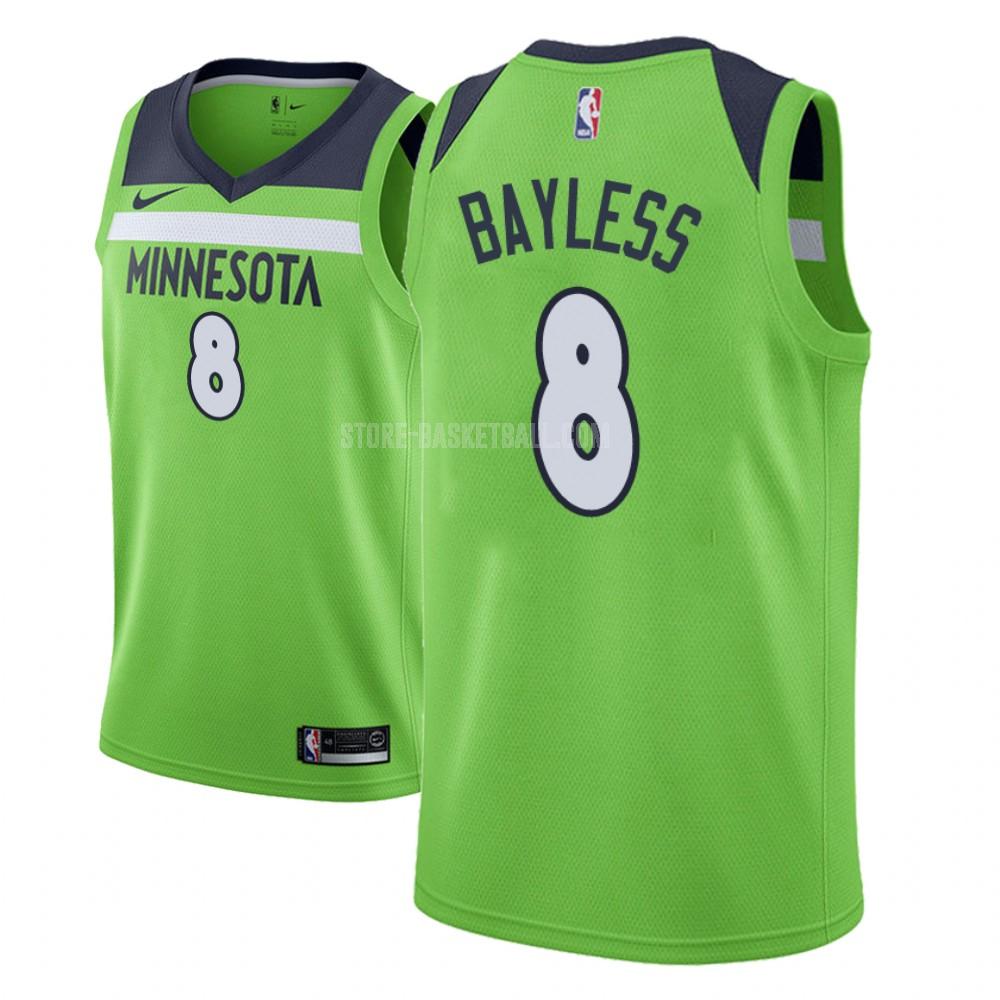 minnesota timberwolves jerryd bayless 8 green statement men's replica jersey