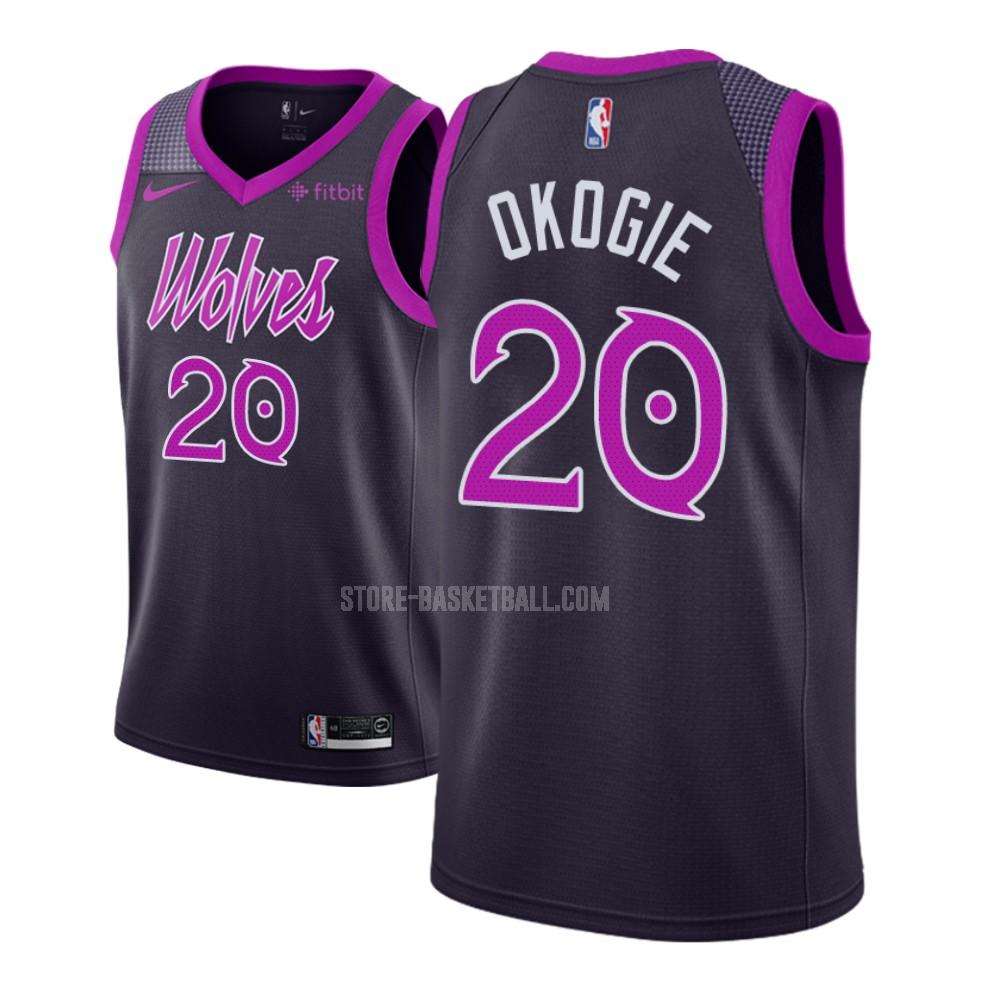 minnesota timberwolves josh okogie 20 purple city edition men's replica jersey