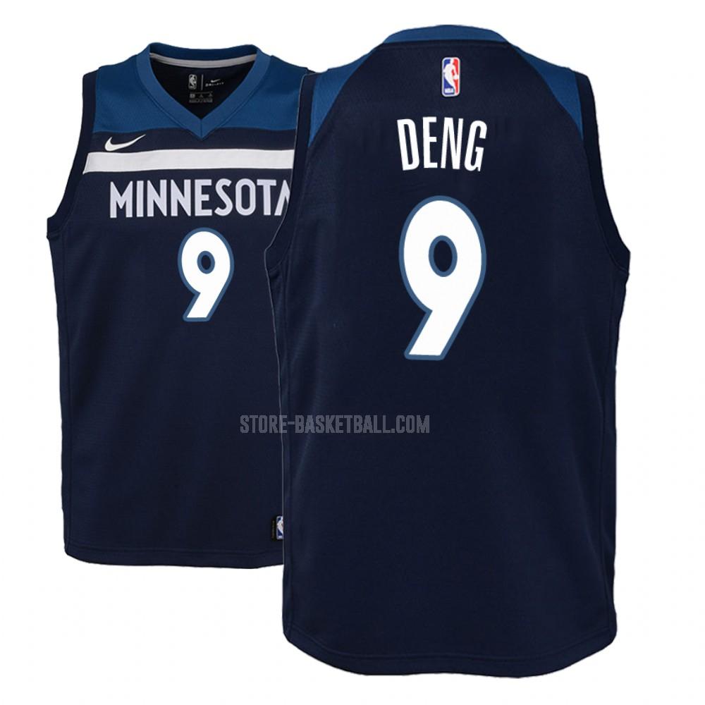 minnesota timberwolves luol deng 9 navy icon youth replica jersey