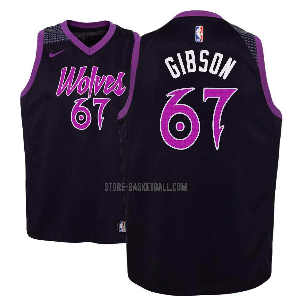 minnesota timberwolves taj gibson 67 purple city edition youth replica jersey