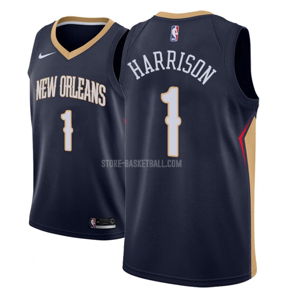 new orleans pelicans andrew harrison 1 navy icon men's replica jersey