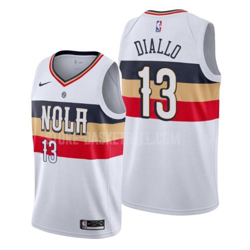 new orleans pelicans cheick diallo 13 white earned edition men's replica jersey