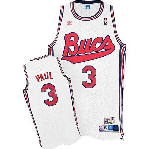new orleans pelicans chris paul 3 white throwback men's replica jersey