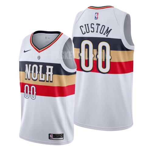 new orleans pelicans custom white earned edition men's replica jersey